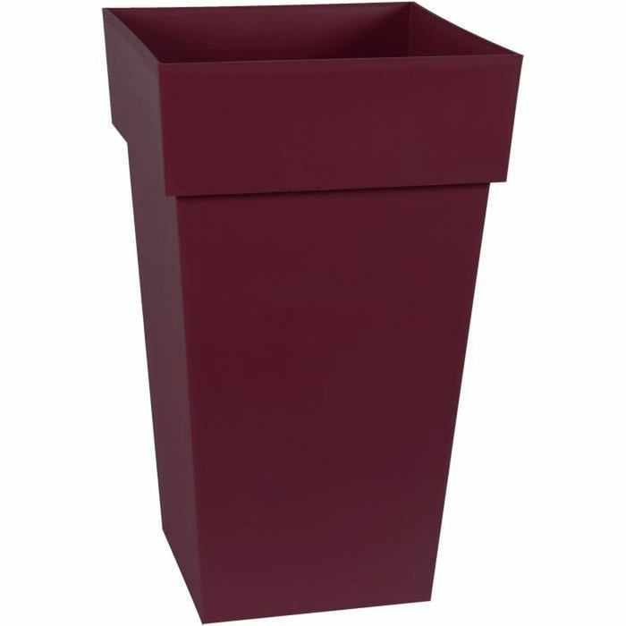 Pot Ecolux 39 x 39 x 65 cm Rouge foncé Plastique Carré Moderne