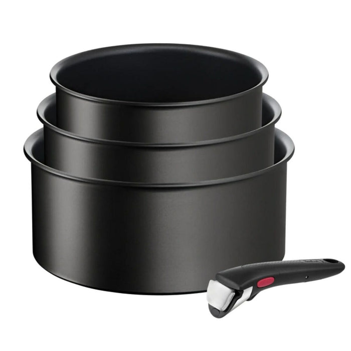 Cacerola Con Tapa Tefal L3979202 Negro Aluminio Ø 18 cm Ø 20 cm Ø 16 cm (3 Unidades) (4 Unidades)