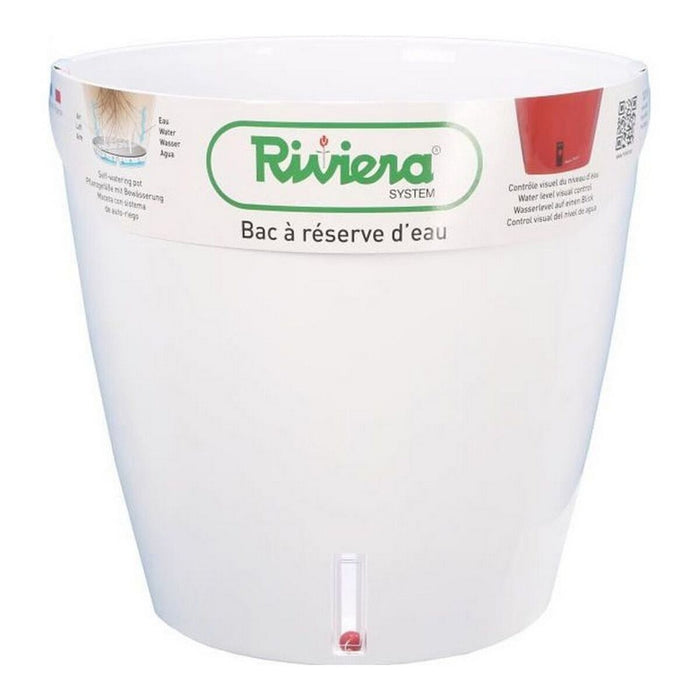 Maceta Autorriego Riviera Eva New Blanco Plástico Redonda Ø 46 cm