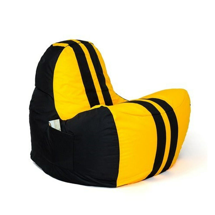 Puff GO GIFT Amarillo Negro Oxford tejido antidesgarros 140 x 100 x 100 cm 140 x 100 cm