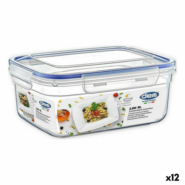 Hermetic Lunch Box Dem Rectangular 2,3 L 24 x 18 x 10 cm (12 Units)