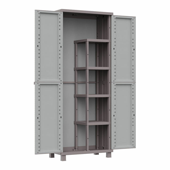 Armoire à balai Terry Jrattan 368 Gris 68 x 37,5 x 170 cm Plastique 4 Etagères