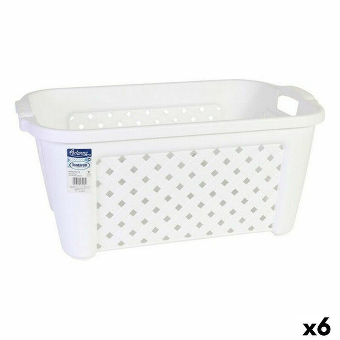 Cesto para la Ropa Tontarelli 8065405/112 35 L Blanco Rectangular 58 x 38 x 26 cm (6 Unidades)