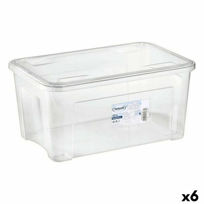 Caja de Almacenaje con Tapa Combi Tontarelli Combi (59 x 39 x 28 cm) 59 x 39 x 28 cm (6 Unidades)