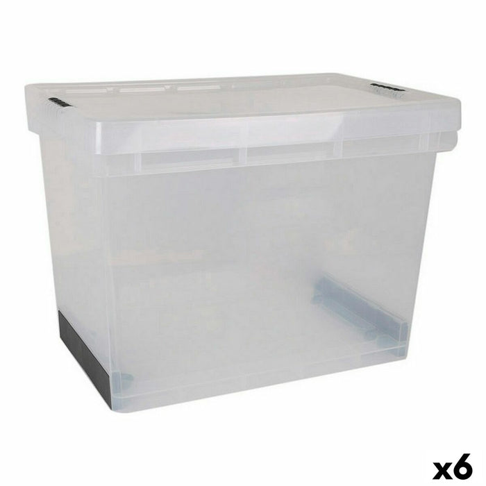 Caja de Almacenaje con Tapa Evolution Transparente 39 x 29 x 20,5 cm (6 Unidades) (39 x 29 x 20,5 cm)