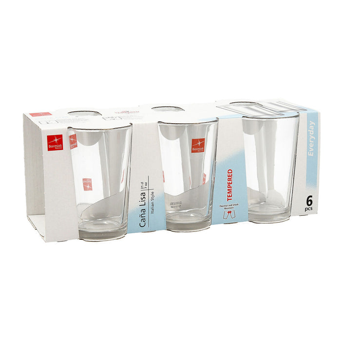 Set de Vasos Bormioli Rocco Caña Vidrio 220 ml Cerveza 6 Unidades