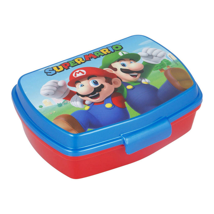 Fiambrera para Sandwich Super Mario Plástico Rojo Azul (17 x 5.6 x 13.3 cm)