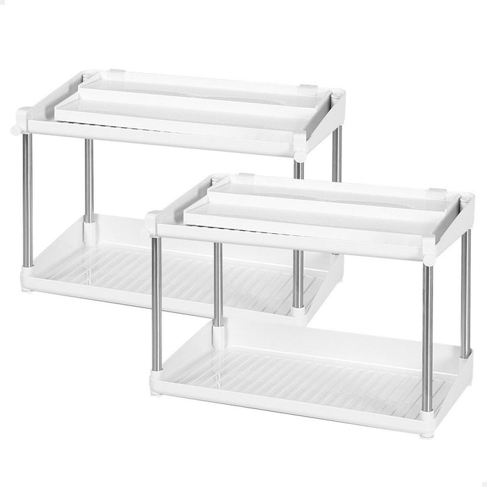 Organiseur pour placard de cuisine Max Home Blanc 2 Etagères 2 Unités 37,5 x 25,5 x 19 cm