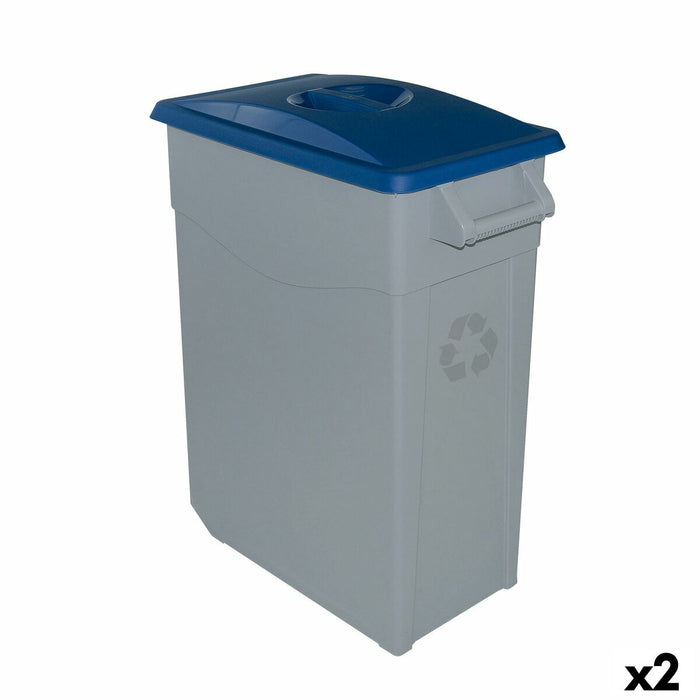 Cubo de Basura para Reciclaje Denox 65 L Azul (2 Unidades)