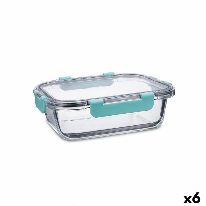 Boîte à lunch hermétique Quid Purity Rectangulaire 1,04 L Transparent verre (6 Unités)