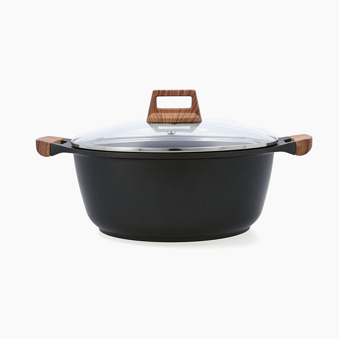 Casserole avec Couvercle Quid Karbon Aluminium fondu Noir 24 cm