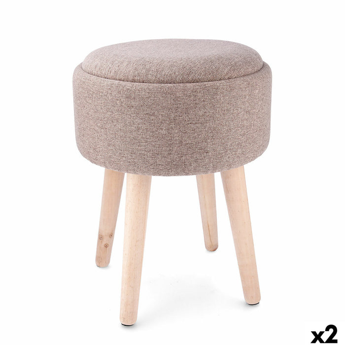 Stool with storage Vinthera Moa Wood 34 x 34 x 45 cm (2 Units)