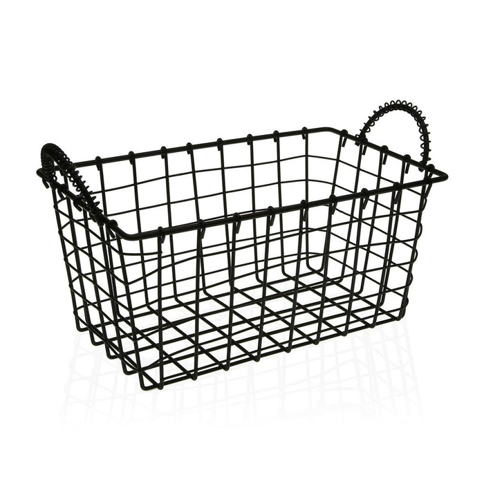 Multi-purpose basket Versa Black Steel 23 x 14,5 x 37 cm