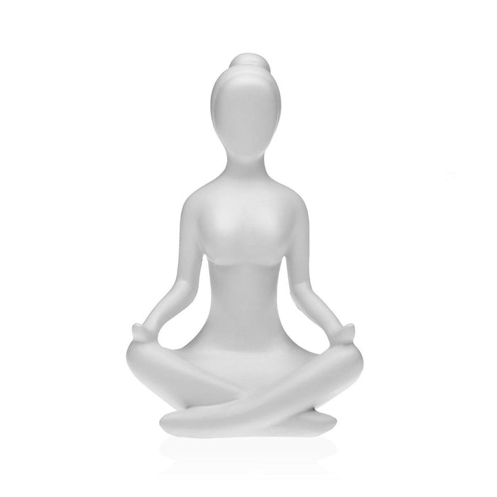 Figurine Décorative Versa Blanc Yoga 12 x 20 x 10 cm Résine