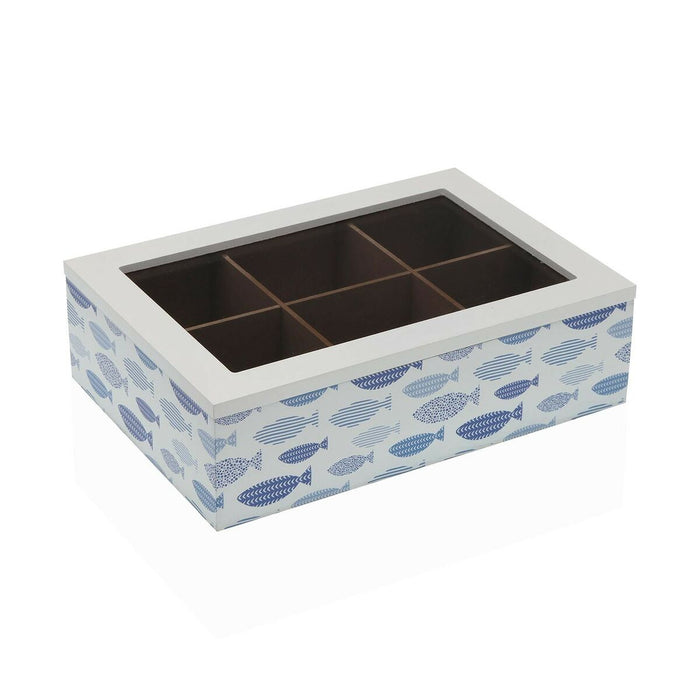 Box for Infusions Versa Fish Wood 17 x 7 x 24 cm