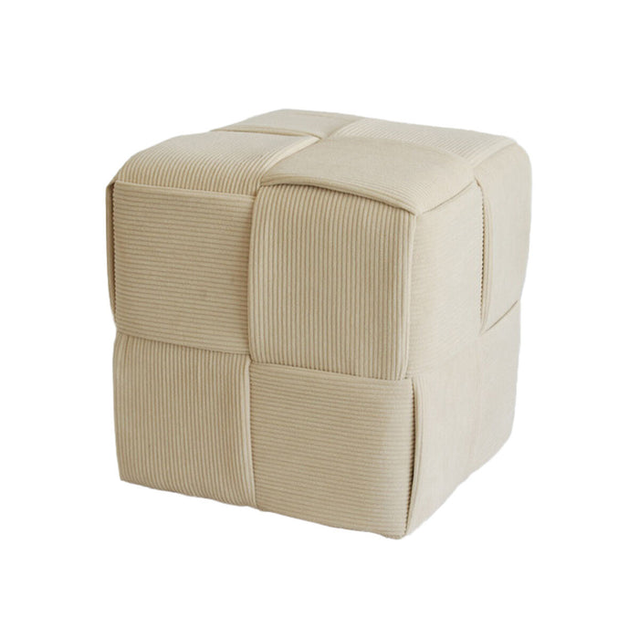 Puff Versa Crema Madera MDF 43 x 43 x 43 cm