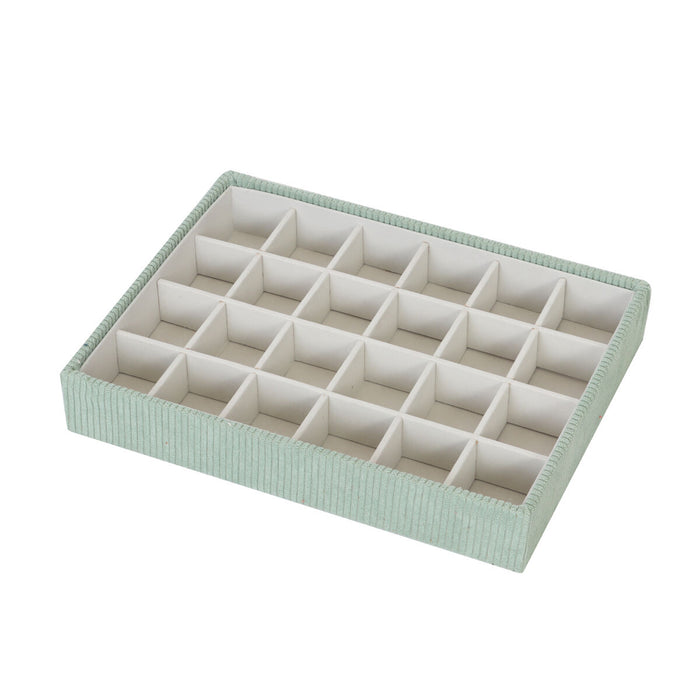 Jewelry box Versa Green Polyester Cardboard 19 x 4 x 25 cm