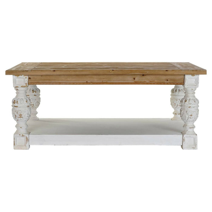 Table d'appoint DKD Home Decor Sapin Aluminium Blanc Marron Clair 120 x 70 x 50 cm Bois MDF