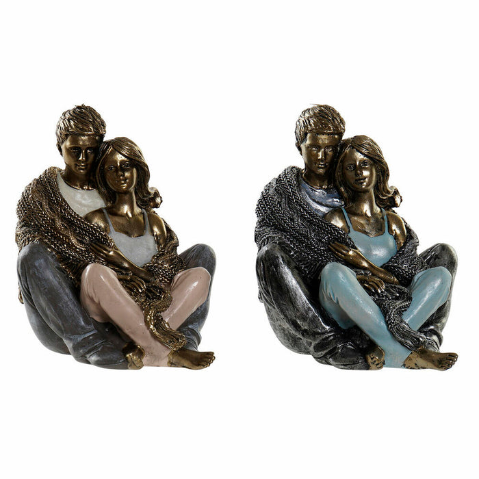 Figura Decorativa DKD Home Decor Cobre Moderno Pareja 12 x 10,5 x 12 cm (2 Unidades)