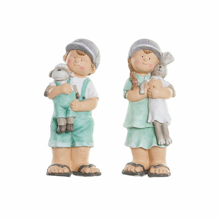 Figura Decorativa DKD Home Decor Fibra de Vidrio Niños (2 pcs) (20 x 18 x 48 cm)