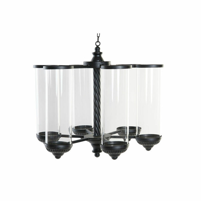 Portavelas DKD Home Decor Negro Metal Cristal (53 x 53 x 52 cm)