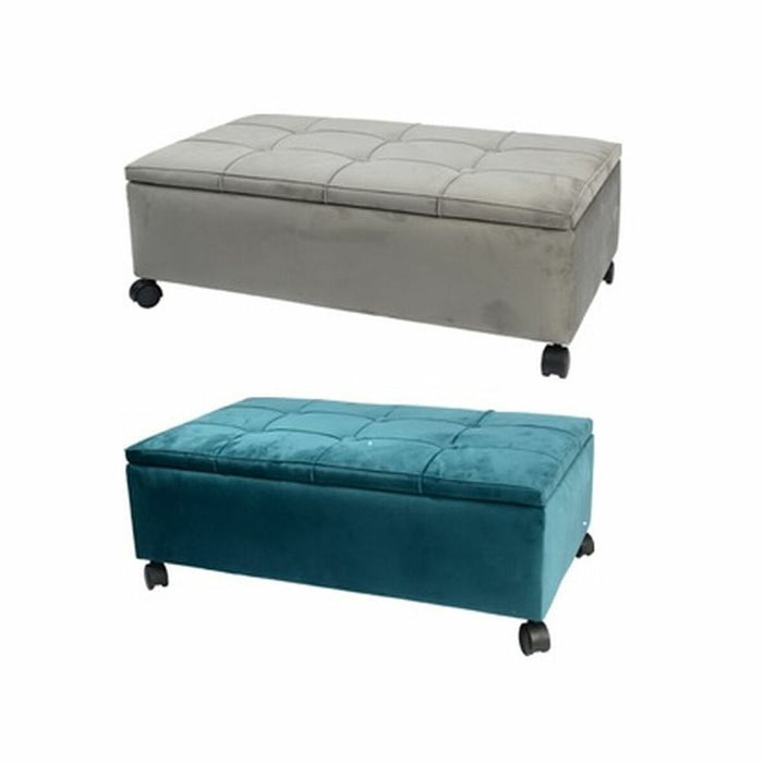 Banquette DKD Home Decor   70 x 39,5 x 24,5 cm Gris Vert Peuplier (2 Unités)