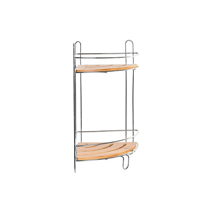 Corner Shelves DKD Home Decor Natural Bamboo Stainless chrome metal 2 Shelves 19,5 x 19,5 x 36,5 cm