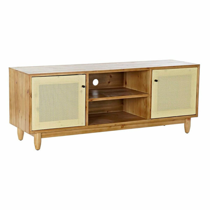 Mueble de TV DKD Home Decor Marrón 140 x 38 x 53 cm Abeto Natural Ratán