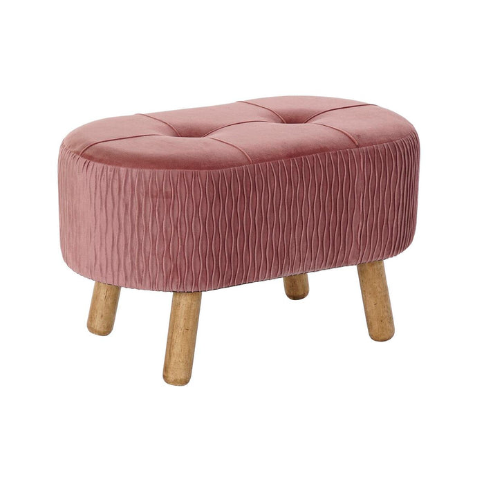 Banqueta DKD Home Decor   Natural Rosa Madera Terciopelo (60 x 35 x 36 cm)