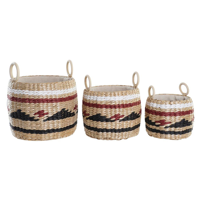 Basket set DKD Home Decor Natural Fibre (30 x 30 x 25 cm)