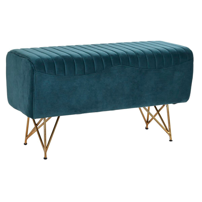 Banquette DKD Home Decor   90 x 31 x 47 cm Métal Turquoise