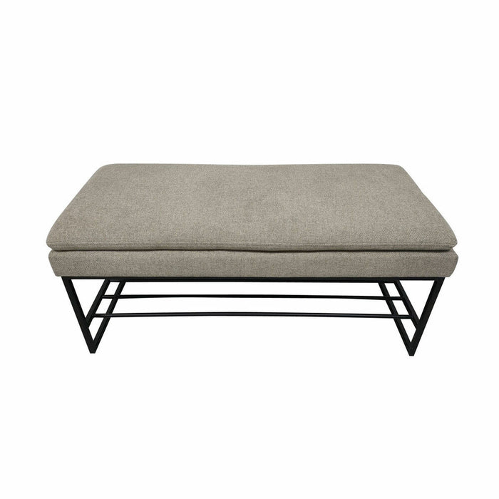 Banc de Pied de Lit DKD Home Decor Noir Beige Polyester Fer (80 x 36 x 35 cm)