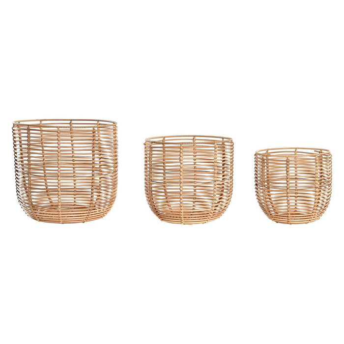 Set de basket DKD Home Decor Métal PP (36 x 36 x 32 cm)