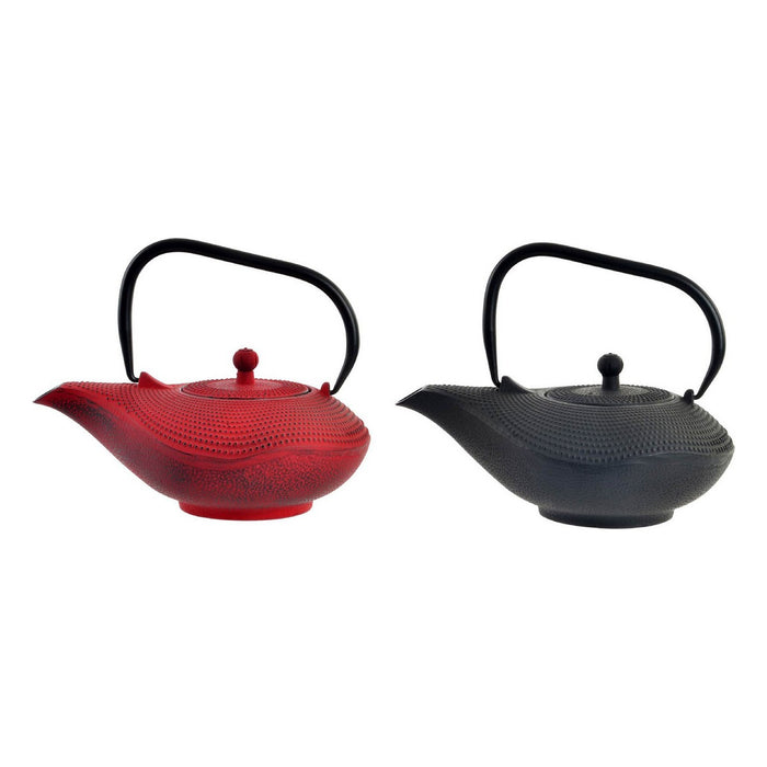 Teapot DKD Home Decor Red Black Cast iron (1000 ml) (2 Units)