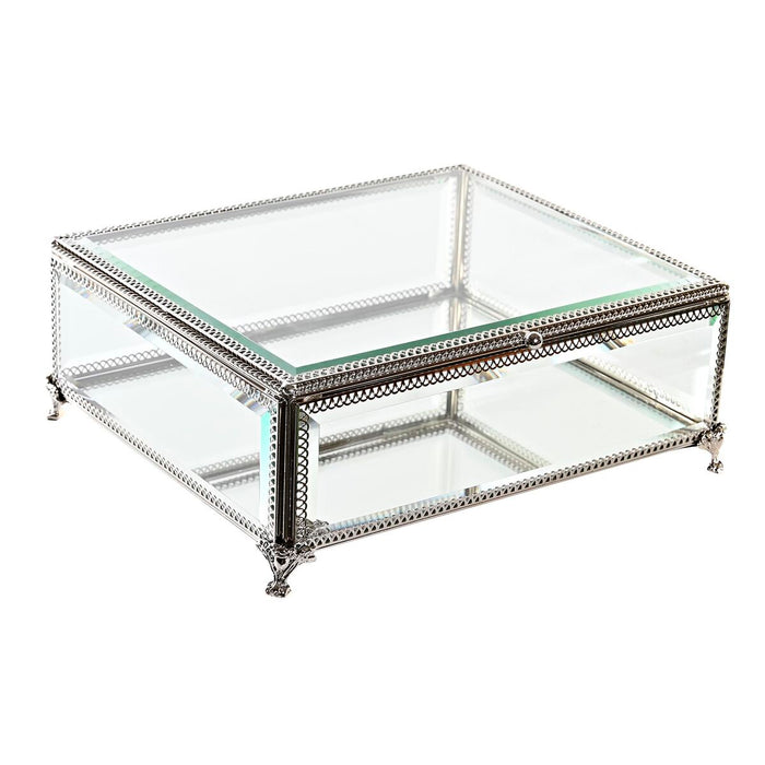 Caja-Joyero DKD Home Decor Transparente Plateado Metal Cristal 25 x 21 x 10 cm