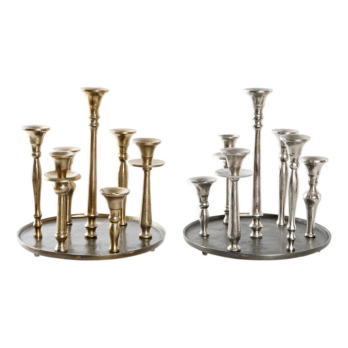 Candelabro DKD Home Decor 29 x 29 x 30 cm Aluminio Moderno (2 Unidades)