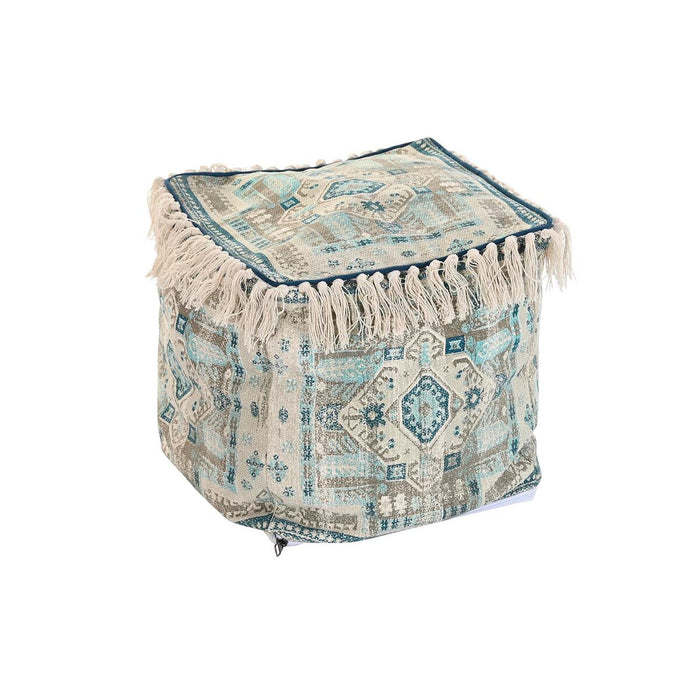 Pouf DKD Home Decor Casablanca Bleu Frange 40 x 40 x 40 cm