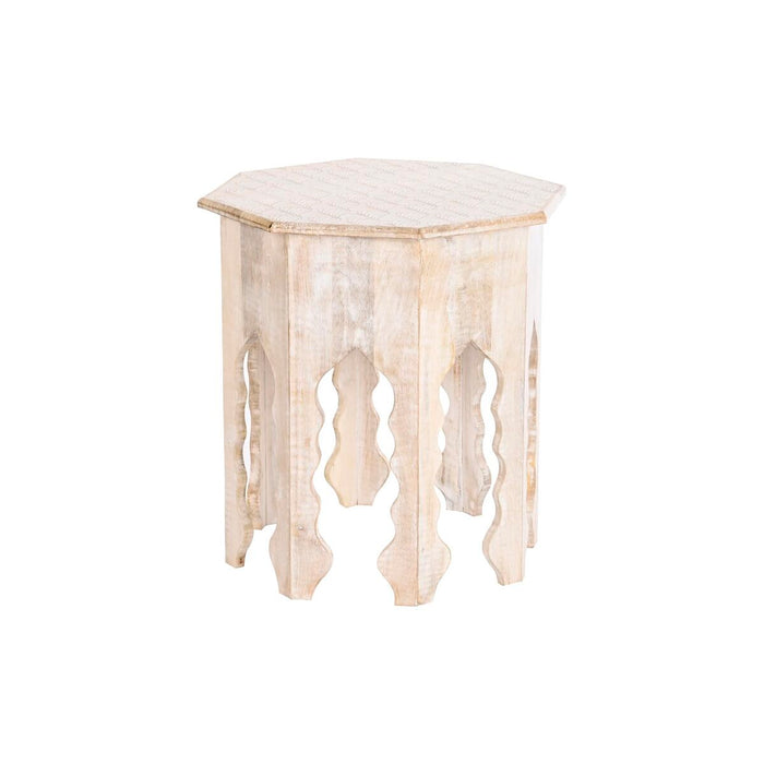 Table d'appoint DKD Home Decor 49 x 49 x 53,5 cm Marron Blanc Bois de manguier