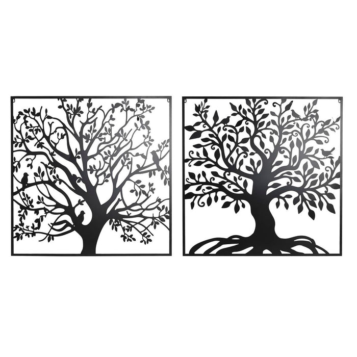 Décoration murale DKD Home Decor Arbre Métal (98 x 1 x 98 cm) (2 Unités)