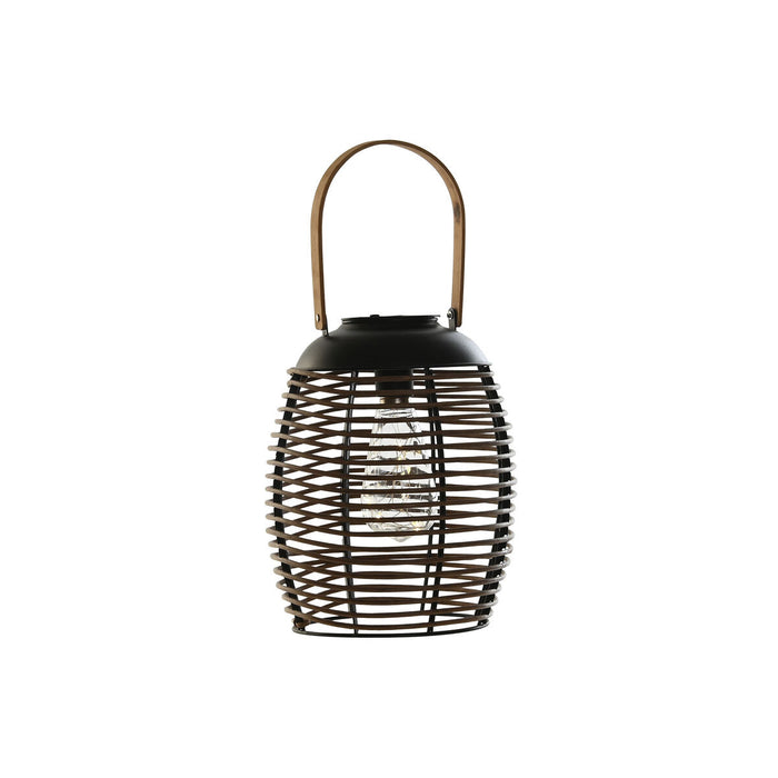 Solar lamp DKD Home Decor Brown Black Bamboo Rattan 22 x 22 x 39 cm