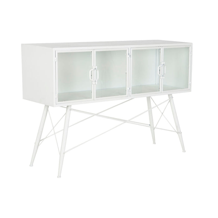 Console DKD Home Decor Blanc Métal Verre 120 x 35 x 80 cm