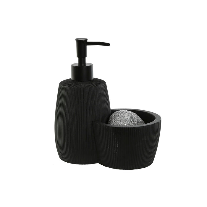 Dispensador de Jabón Home ESPRIT Negro Resina ABS 15 x 8,7 x 18,5 cm