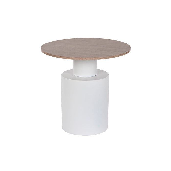 Side table Home ESPRIT White Natural Metal MDF Wood 55 x 55 x 52,5 cm