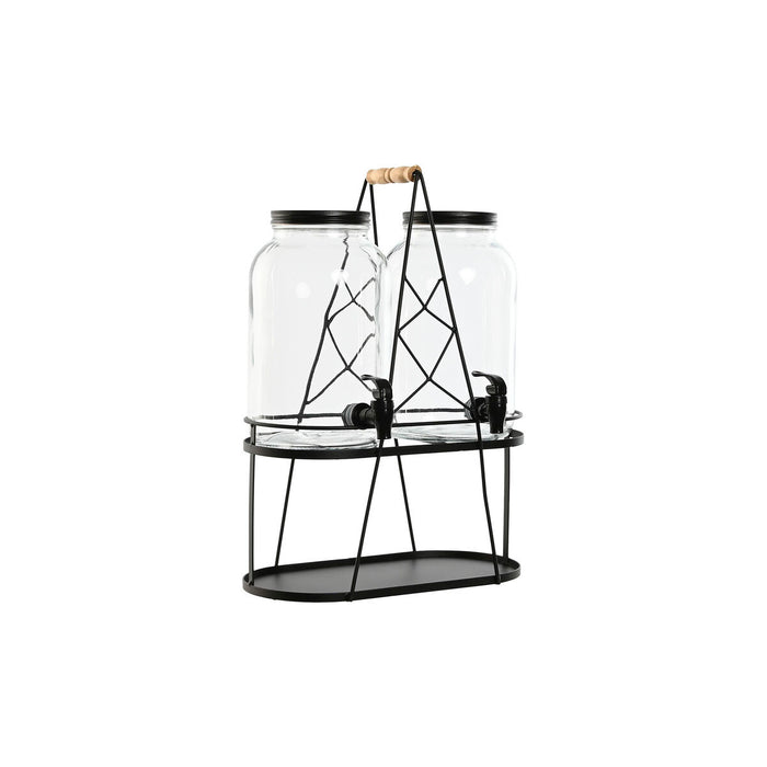 Dispensador de bebidas Home ESPRIT Negro Metal Cristal 3,5 L 34 x 18 x 46 cm