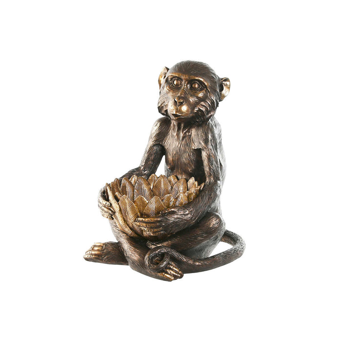 Figurine Décorative Home ESPRIT Doré Brun foncé Singe 40 x 37 x 50 cm