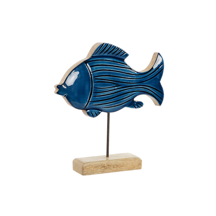 Figurine Décorative Home ESPRIT Bleu Naturel Poisson méditerranéen 23 x 5 x 25 cm