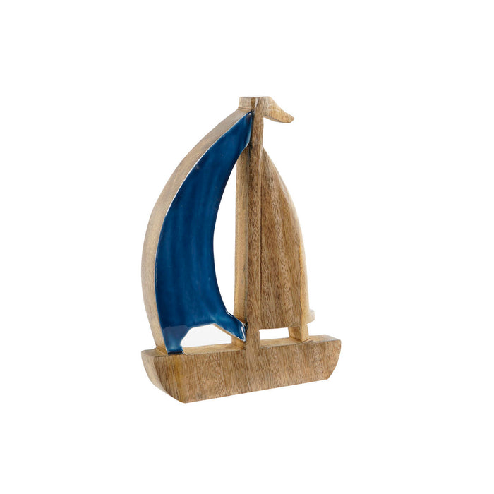 Decorative Figure Home ESPRIT Blue Natural Mediterranean 17 x 2,5 x 25 cm