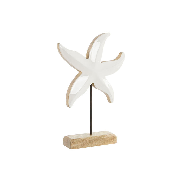 Figura Decorativa Home ESPRIT Blanco Natural Estrella Mediterráneo 18 x 5 x 28 cm