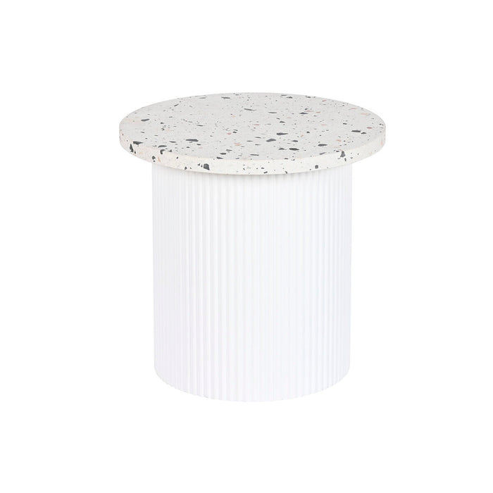 Table d'appoint Home ESPRIT Blanc Bois MDF Terrazzo 40 x 40 x 37,5 cm