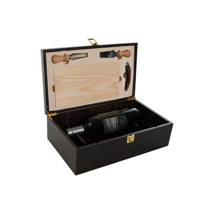 Set de Accesorios para Vino Home ESPRIT Marrón oscuro Madera MDF 36 x 21 x 12 cm